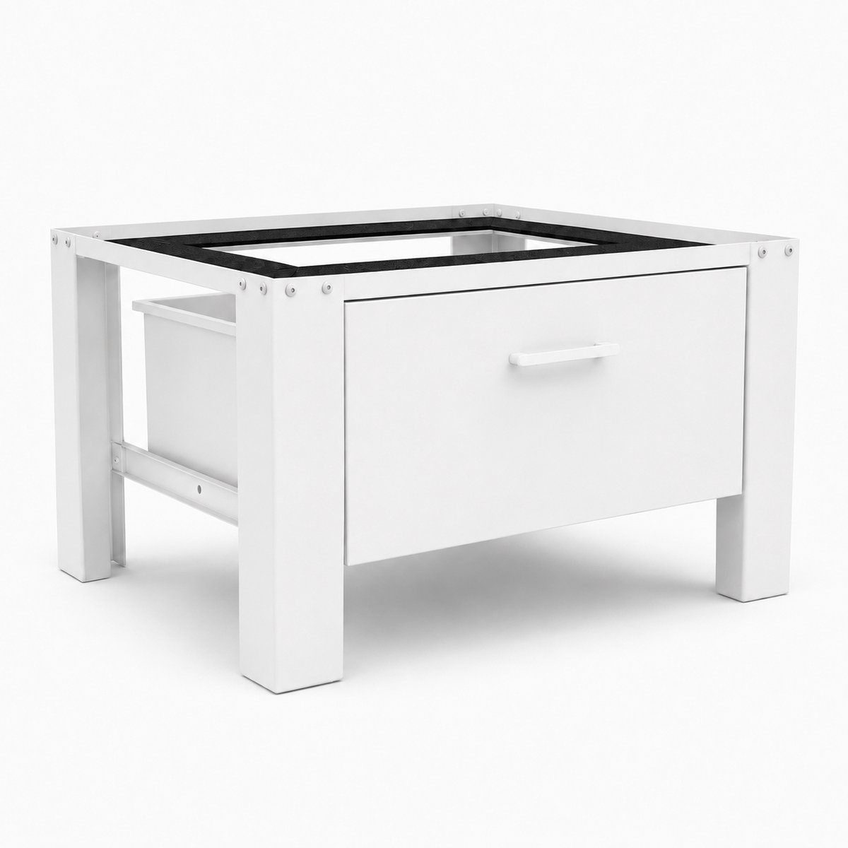 ProductXpert Stacko™ - Wasmachine Verhoger - Kast - Ombouw Met Lade - 64x54x40cm - Wit - Met Stelvoet Stabilisatie - Antislip