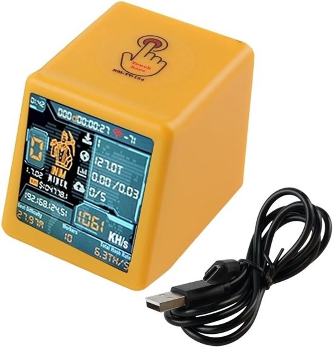 Miner V2 - Crypto Device - Solo Lottery - Zelfstandige Werking - 17.5x12.9x3cm - Geel