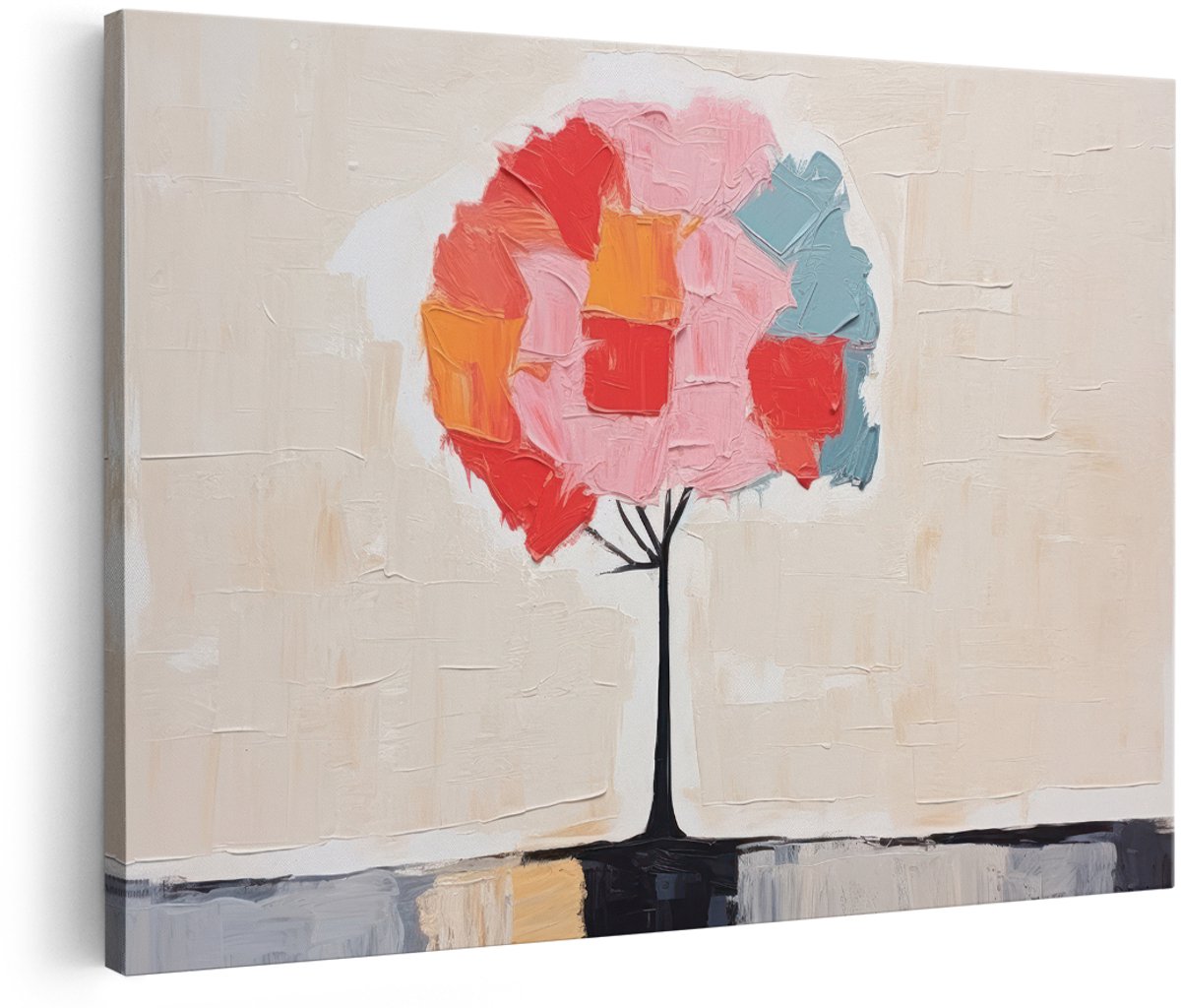 Artaza Canvas Schilderij Abstracte Boom - 180x120 cm - Groot - Wanddecoratie Modern - Muurdecoratie Kleurrijk - Decoratie Boom - Schilderijen Op Canvas