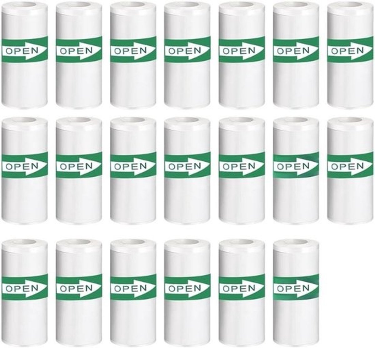 20x Mini Thermisch Printerpapier Zelfklevend Wit - Stickerrol voor Draagbare Labelprinter