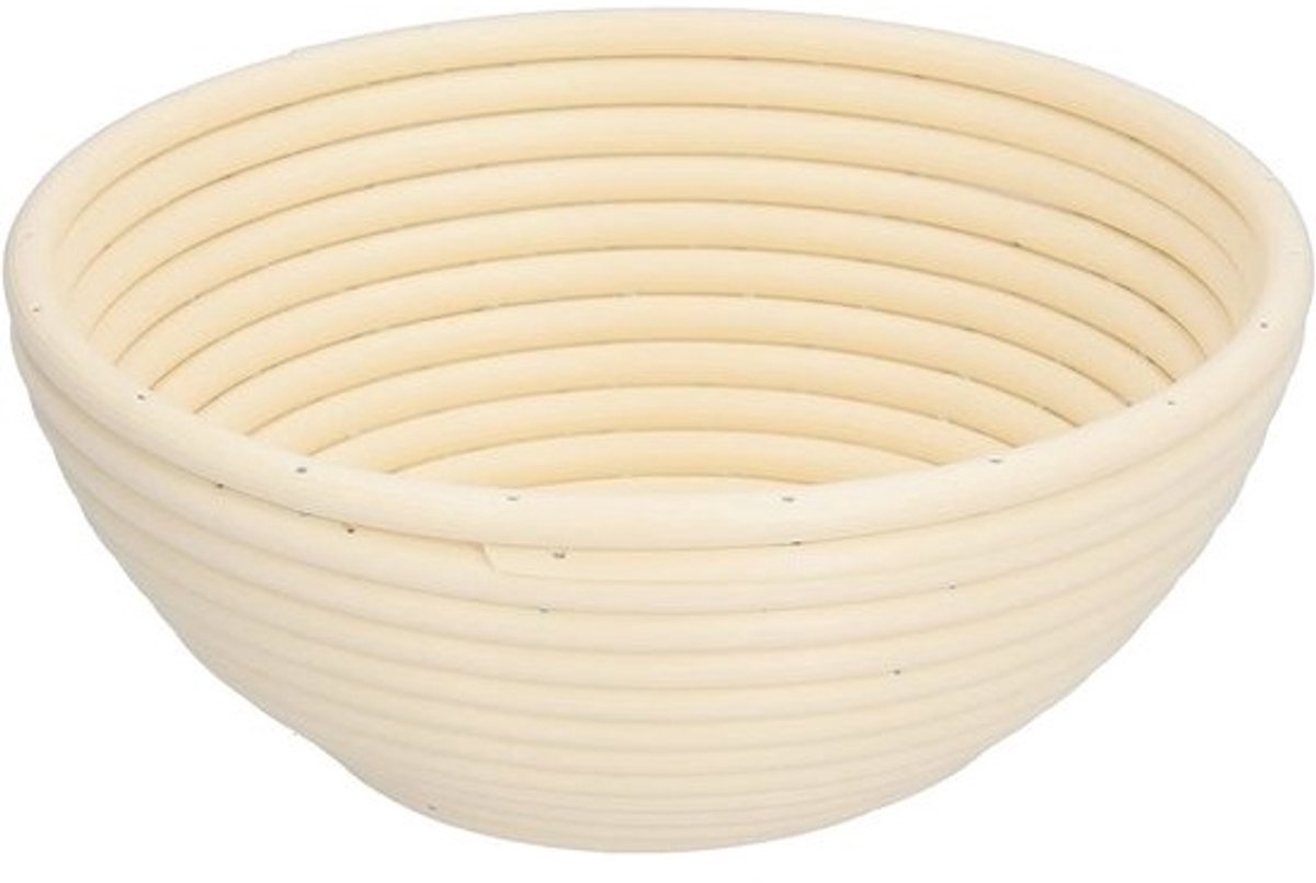 Bamboe Broodmand Set - 2 Stuks Fermentatiemanden voor Desembrood - Inclusief Schraper en Stofhoes - Rond 20 cm Beige