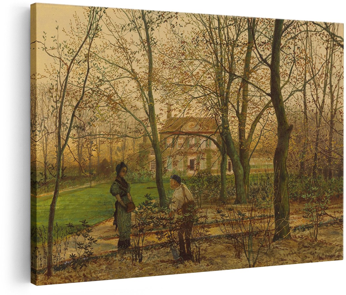 Artaza Canvas Schilderij Herfstlandschap - 180x120 cm - Groot - Wanddecoratie Landhuis - Muurdecoratie Tuin - Decoratie Bomen Natuur