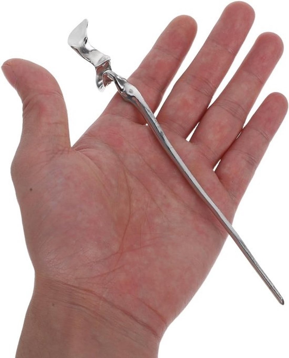 Set van 2 Zilveren Geometrische Metalen Haarspeld voor Dames Chinese Stijl
