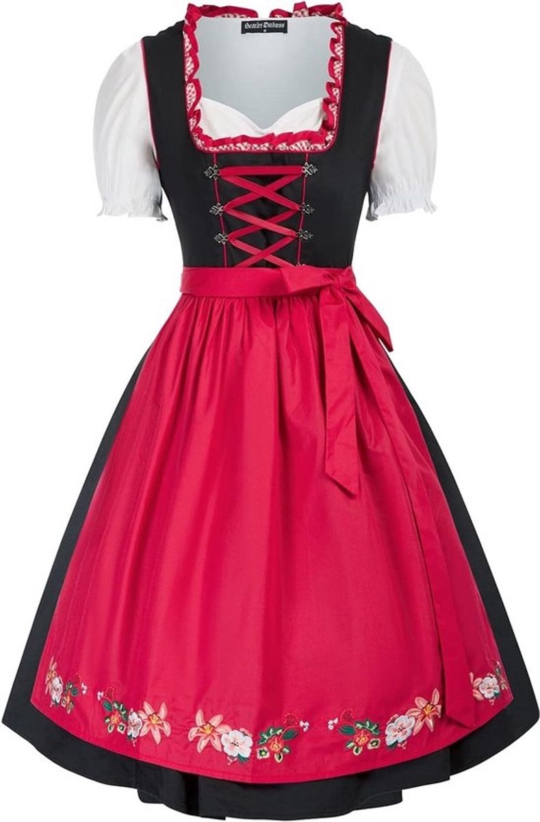 Traditionele Beierse Dirndl Jurk Dames - 3-Delige Oktoberfest Feest Kleding