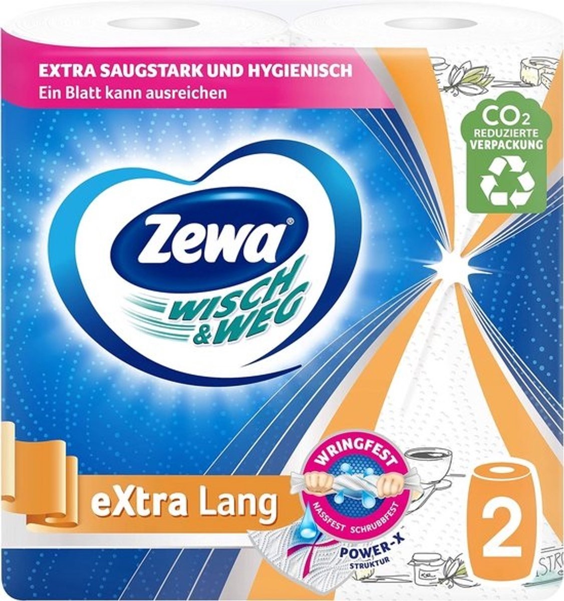 Extra Absorberende Keukenrol met Lang Design - 2 Rollen