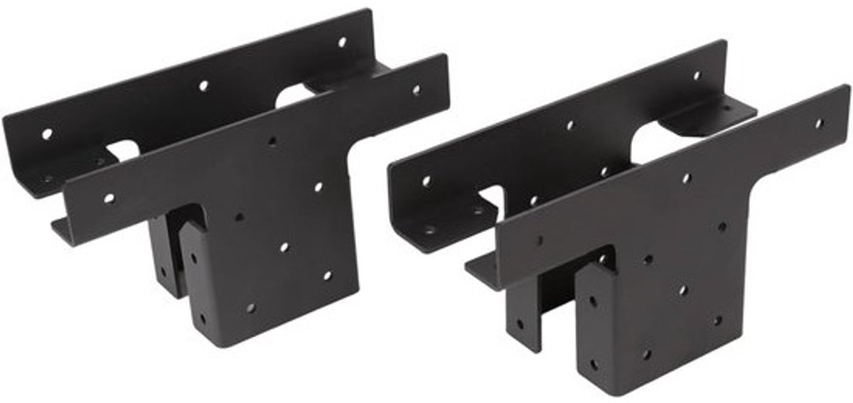 Pergola Beugels - Paal Verbinding - Hout Constructie - Verstelbaar T-Vorm - 10x10 cm - Zwart