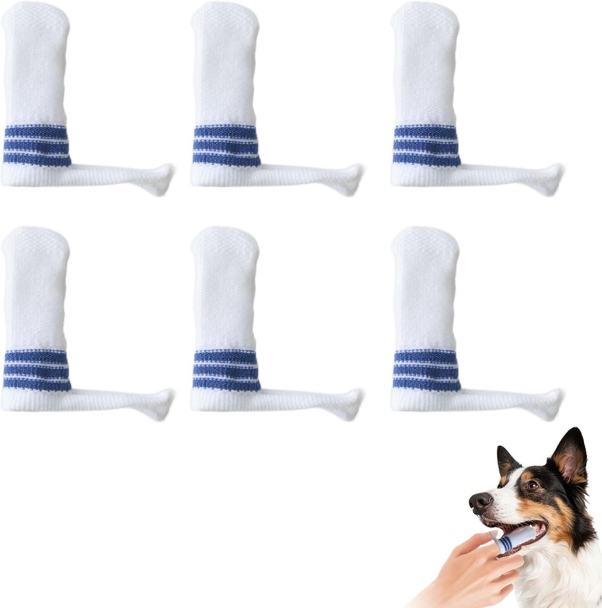 Set van 6 Tandenborstels voor Honden en Katten, Tandverzorging, Tartar Verwijderaar en Tandreiniging voor Kleine Honden