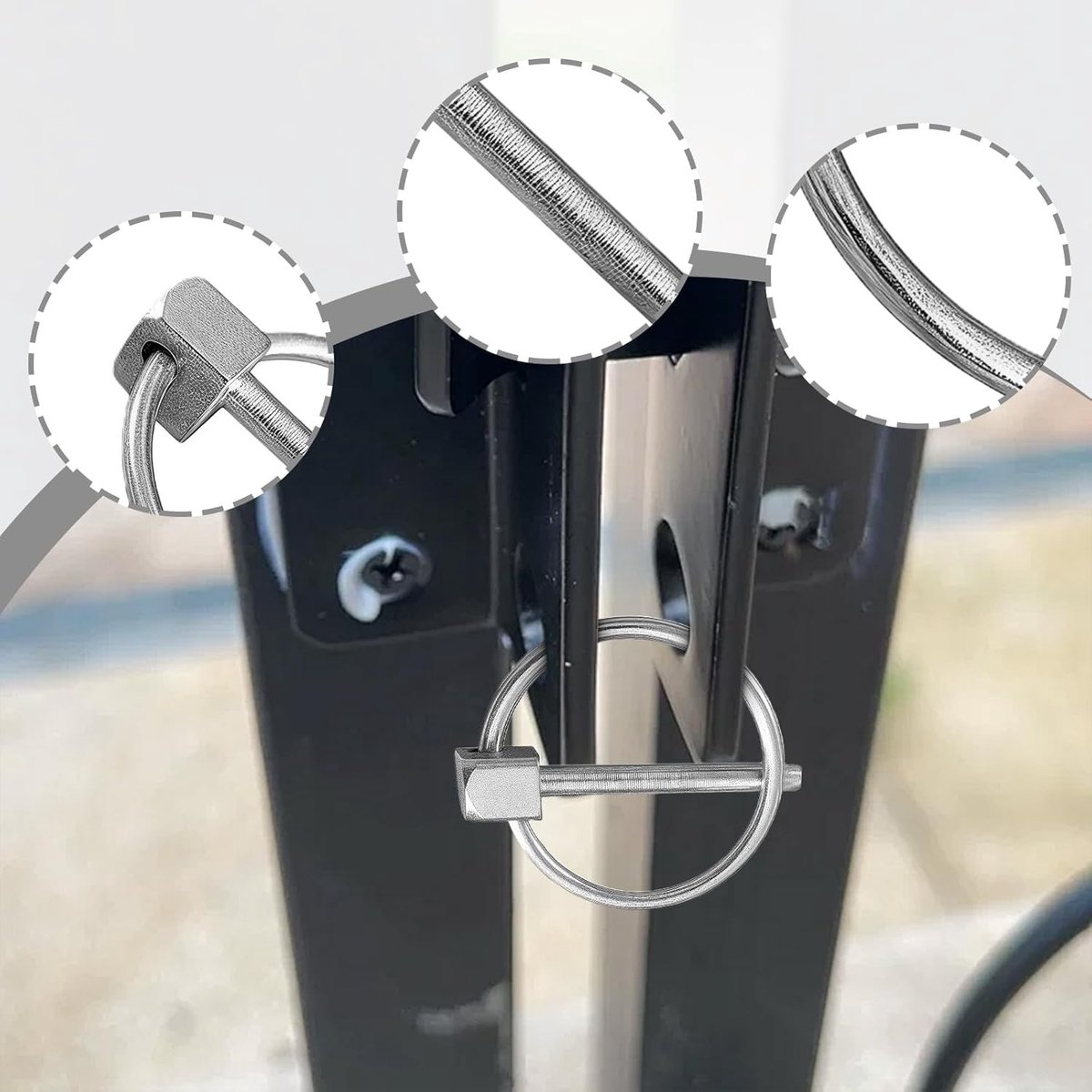 8-delige set 3mm roestvrijstalen veiligheids spiegelspringen en speciale splitsen voor fusering, ideaal voor knutselen en reparaties