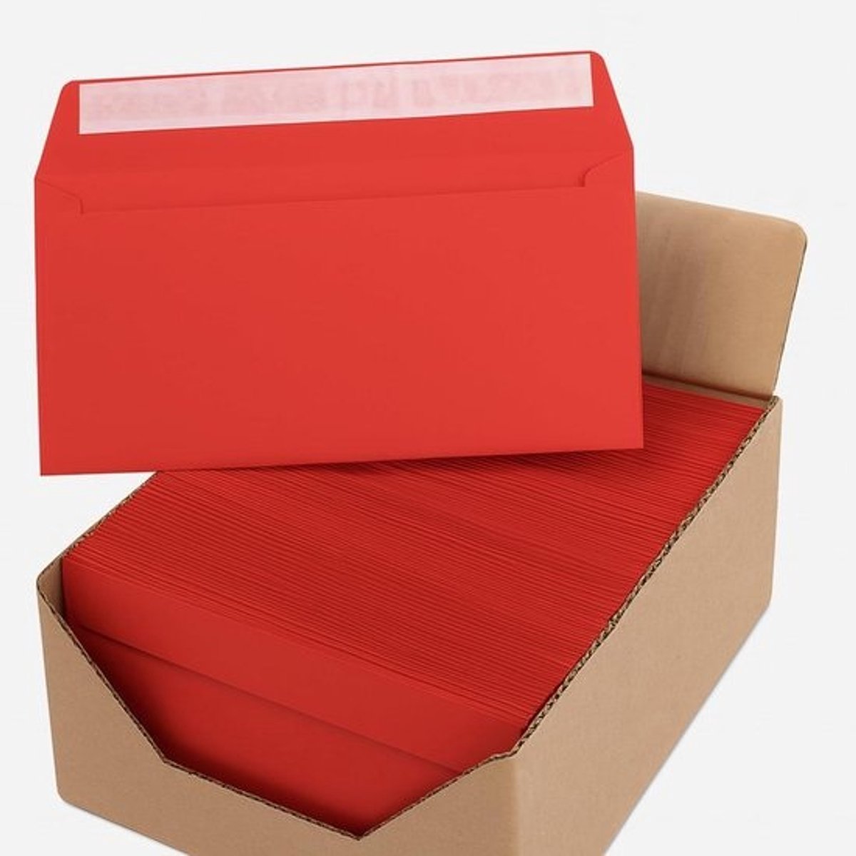 Enveloppen DIN lang - Zakelijke enveloppen - Post versturen - Zonder venster - 220 x 110 mm - Zinnoberrood