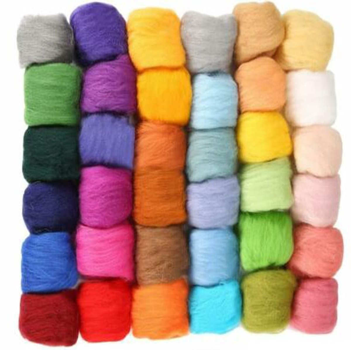 50 kleuren Wolvilt - Vilt pakket voor beginners en gevorderden - Droogvilten - Viltwol Wolvilt pakket - voor naald vilten - Needle Felting - LOUZIR