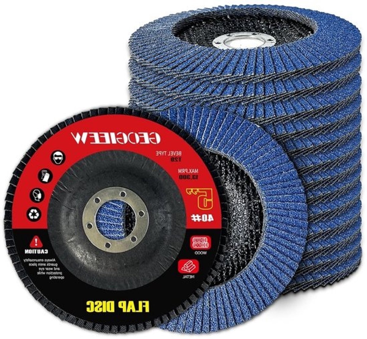 Waaierschijf 115 mm - Schuurschijven metaal - Metaal slijpen - Hoge duurzaamheid - 20 stuks - Blauw