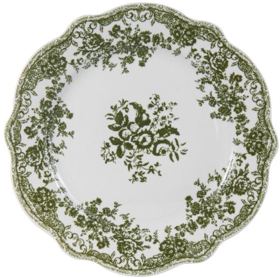 Bricard Fleury - Vintage Serviesset - 25-delig - 6-Persoons - Groen/Wit - Dinner Set - Porselein — afbeelding 5