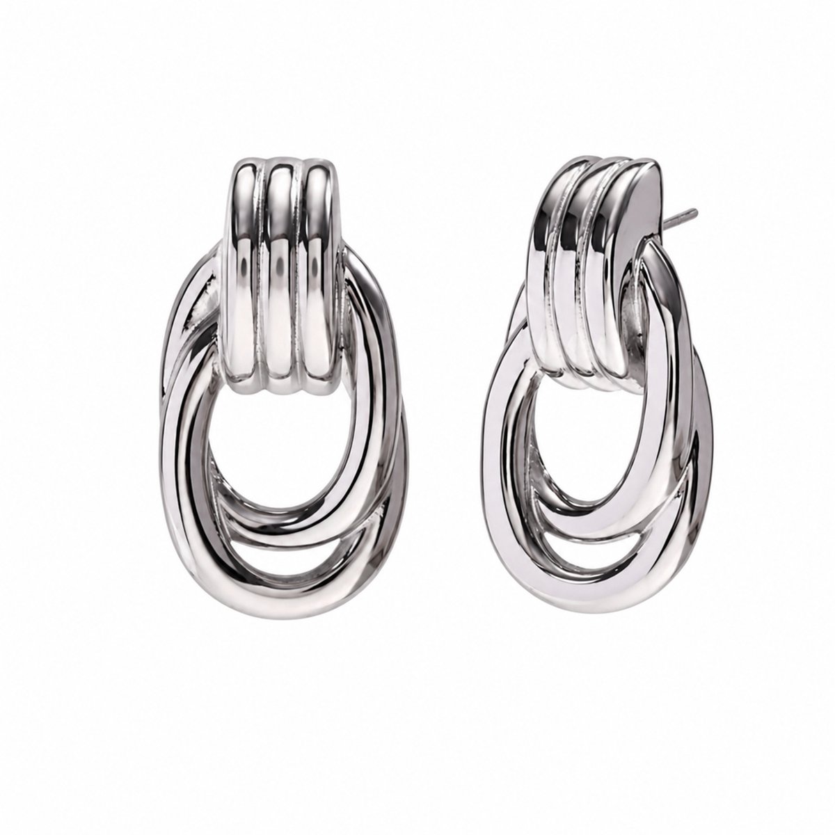 Veldy Oorbellen Dames - Oorbellen Dames Zilver - Zilverkleurige RVS Oorbellen - Stainless Steel Oorbellen - Dames Sieraden - Oorbellen - Zilver