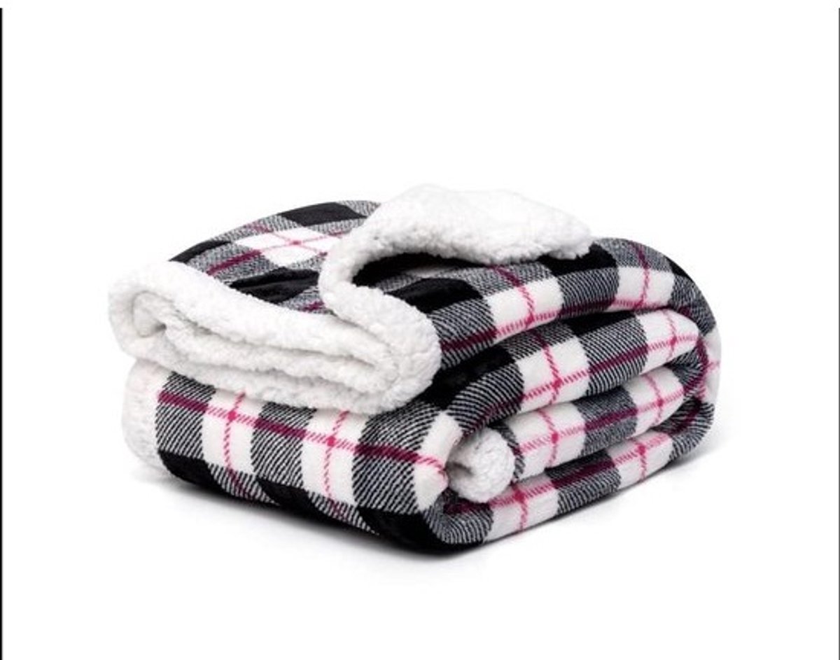 Fleece Deken - Sherpa Deken Plaid - Gezelligheid Thuis - Omkeerbaar Luxe Design - 125 x 150 cm