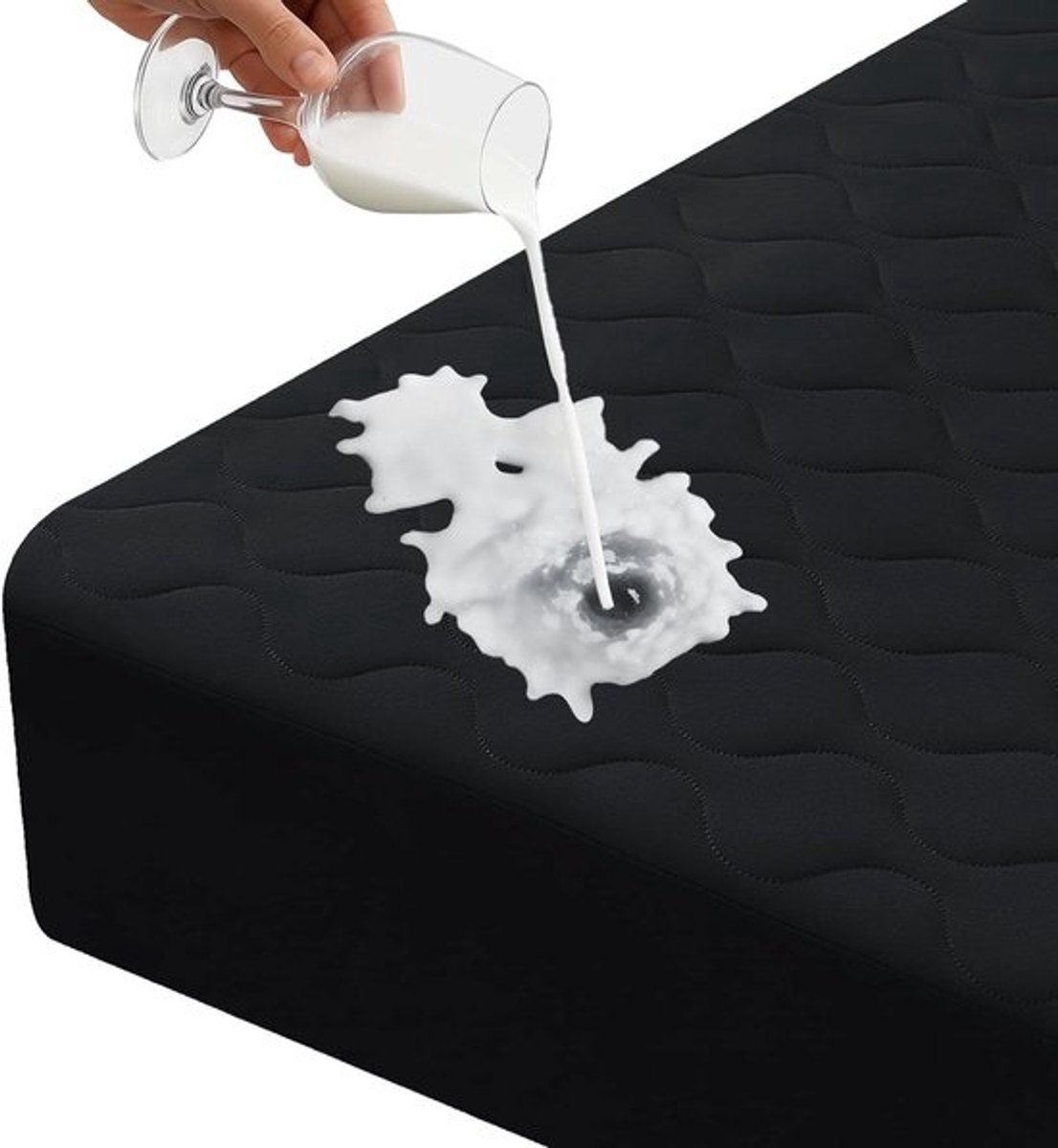 Matrasbeschermer - Matrashoes Waterdicht - Bed Beschermen - Ademend en Geruisloos - 90x190 cm - Zwart