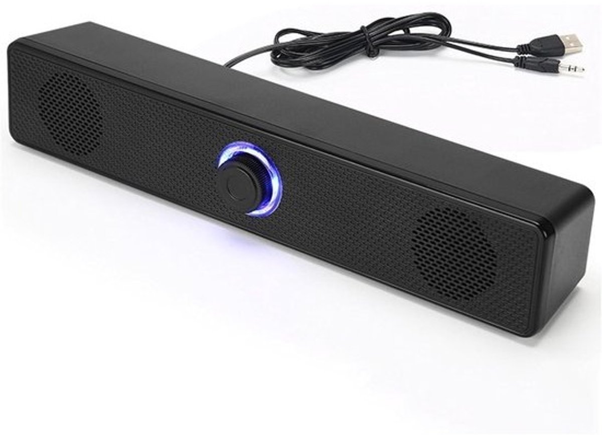 Desktop Luidsprekers - Mini Soundbar - Muziek Luisteren - Hifi Stereogeluid - 315 cm Lengte - Zwart