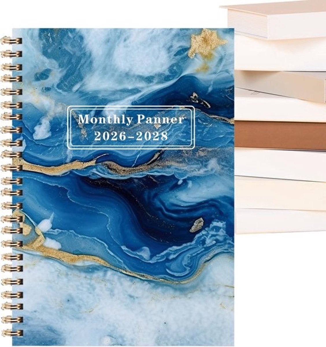 Jaarplanner 2026-2028 - Afsprakenboek Notitieboek - Dagelijks Plannen - 36 Maandtabbladen - 22 x 15 cm - Grijs