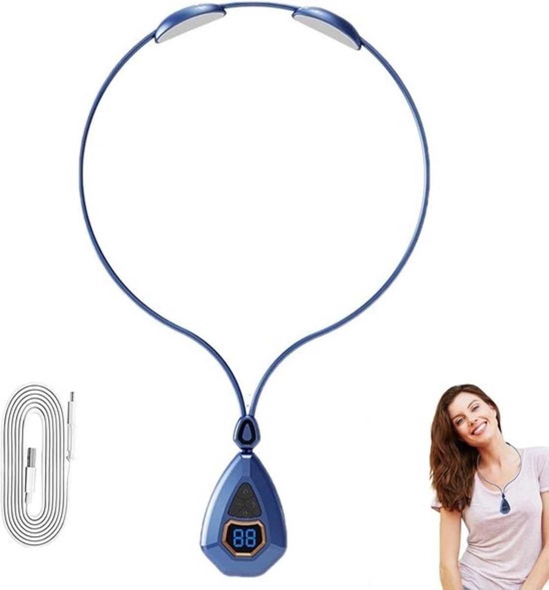 Lymfedrainage Apparaat - Nek Massage - Spierontspanning - Elektrische Puls Stimulatie - 24 x 24 x 5 cm