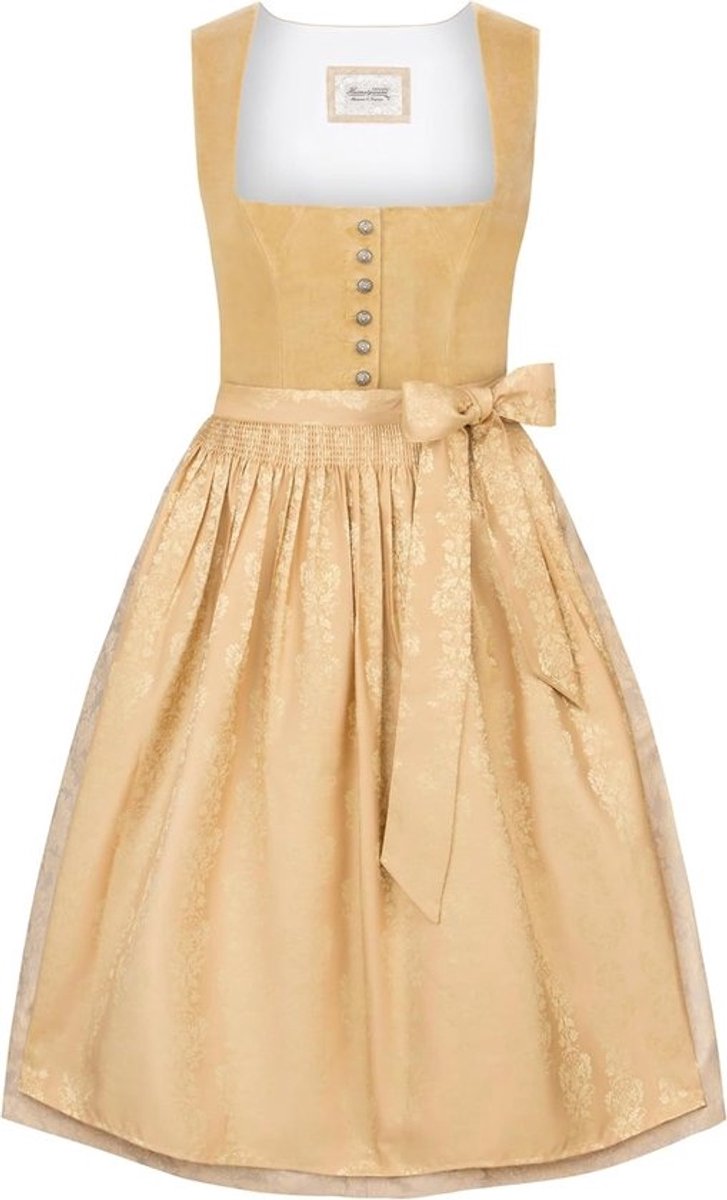 Dirndl Jurk - Traditionele Klederdracht - Oktoberfest Feest - Luxe Fluweel Jacquard - Zwart