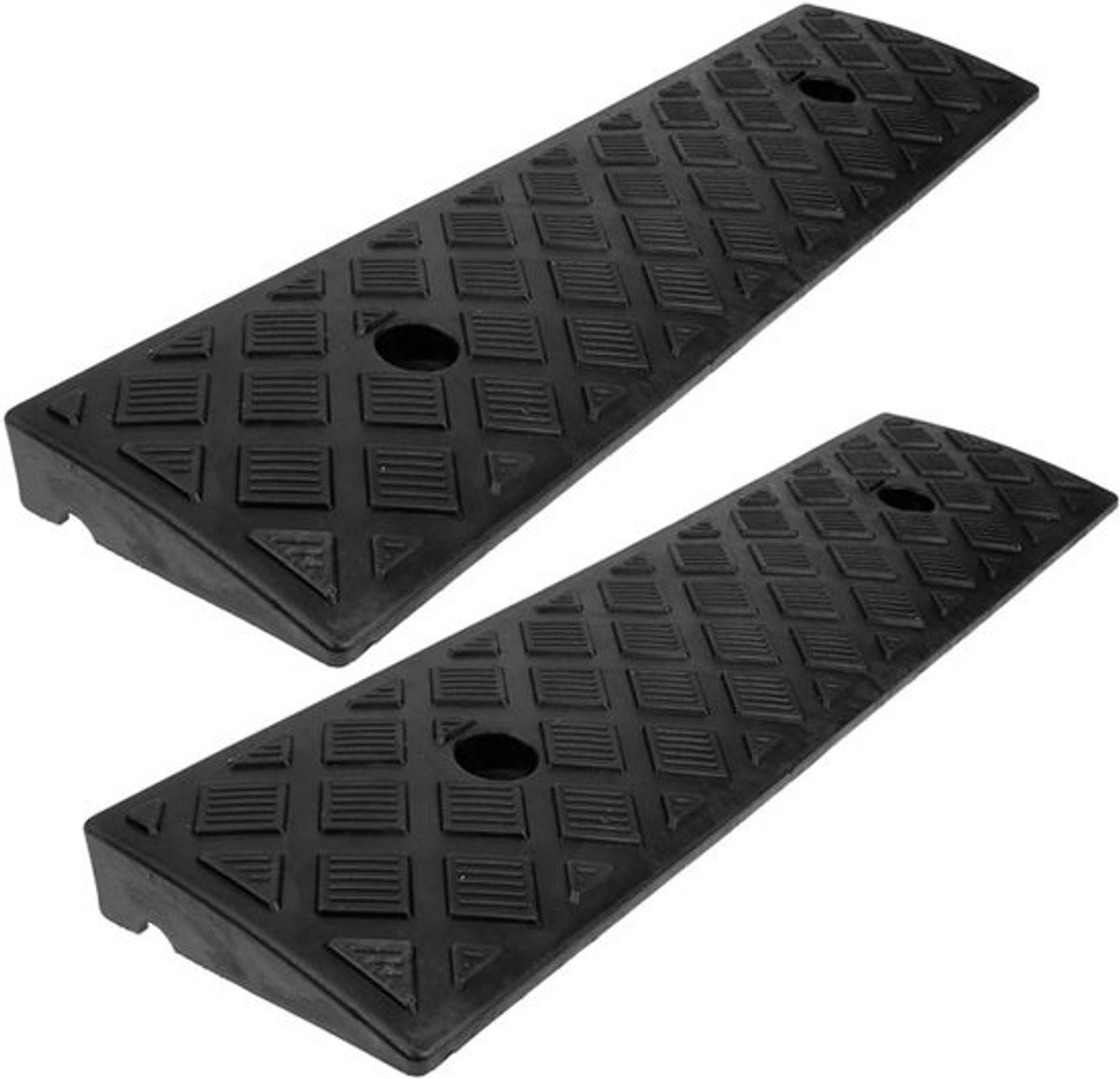 Stoeprandhelling Rubber - Drempelhulp Antislip - Toegang Verbeteren - Hoge Duurzaamheid - 49.5 x 13 x 3 cm - Zwart