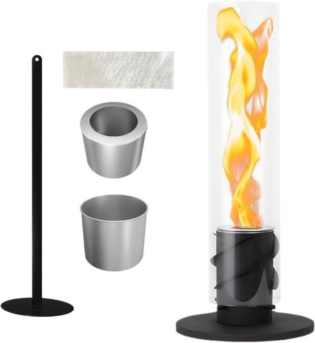 Decoratieve Tafellamp - Sfeerhaard Lamp - Huisdecoratie - Gehard Glas - 16 x 20 x 16 cm