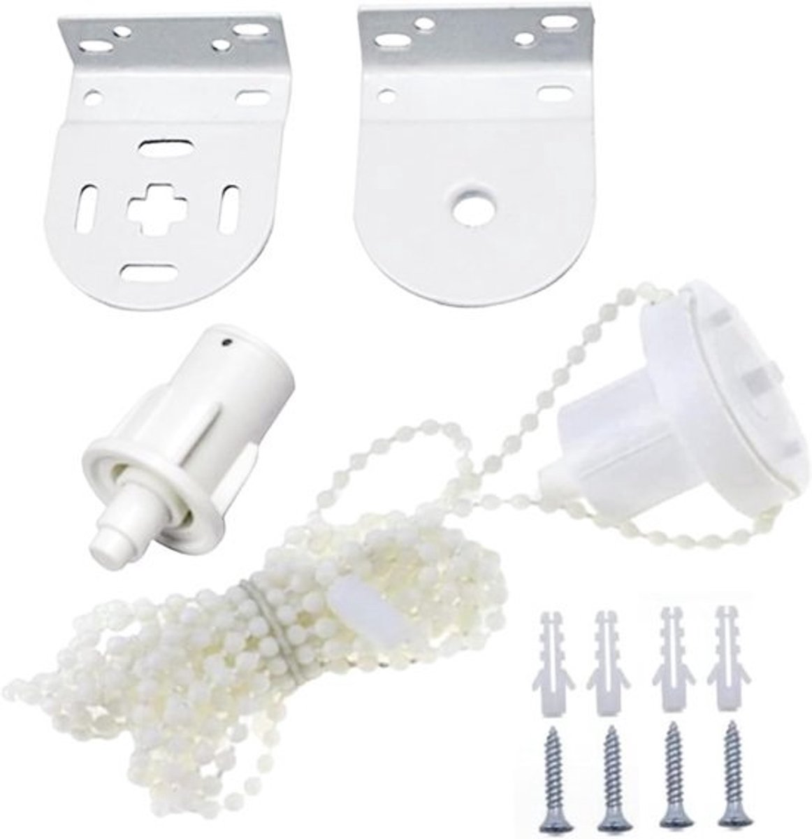 Rolgordijn fittingen - Reserveonderdelen - Raambekleding repareren - Universele compatibiliteit - 30mm buis - Wit
