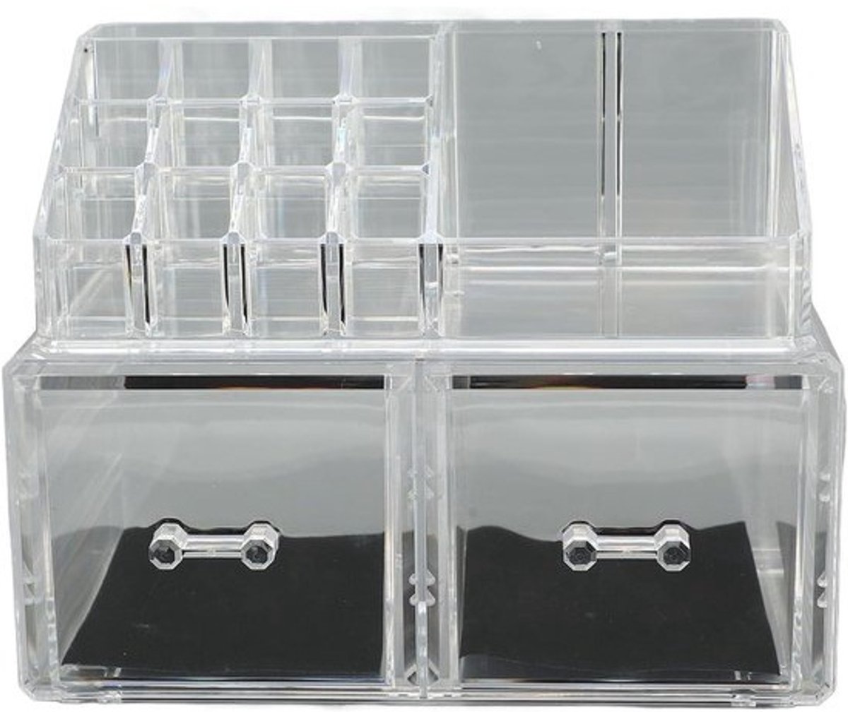 Make-up Organizer - Sieraden Opberger - Cosmetica Sorteren - Stapelbaar Ontwerp - 26 x 20 x 17 cm - Transparant