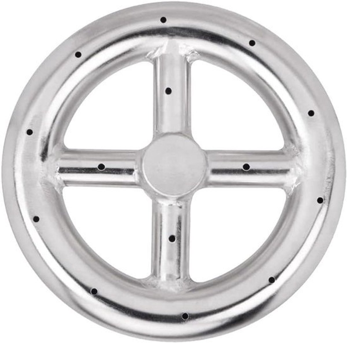 Vuurkorf Brander Ring - Gas Brander - Sfeervol Vuur Maken - Verstelbare Vlamhoogte - 6 Inch Rond - Zilver