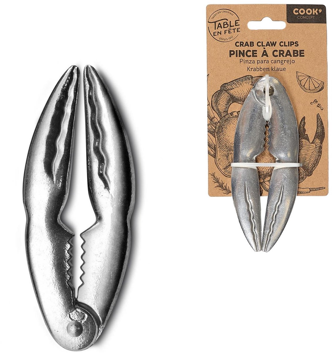 RVS Kreeftentang 13,5 cm – Krabkraker & Schaaldierentang – Stevige Zeevruchten Tang voor Kreeft, Krab en Schaaldieren – Vaatwasmachinebestendig – Zilver