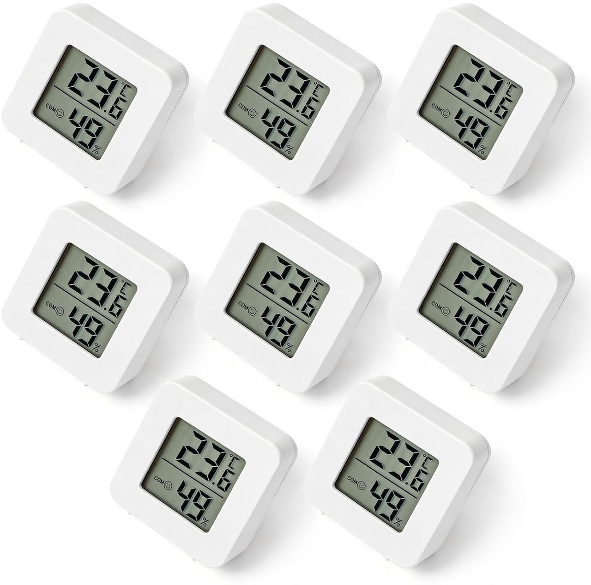 6 Stuks Digitale Thermometer Hygrometer met Smiley Indicator - Nauwkeurige Vochtigheidsmeter voor Binnengebruik, Ideaal voor Kassen en Woonkamers