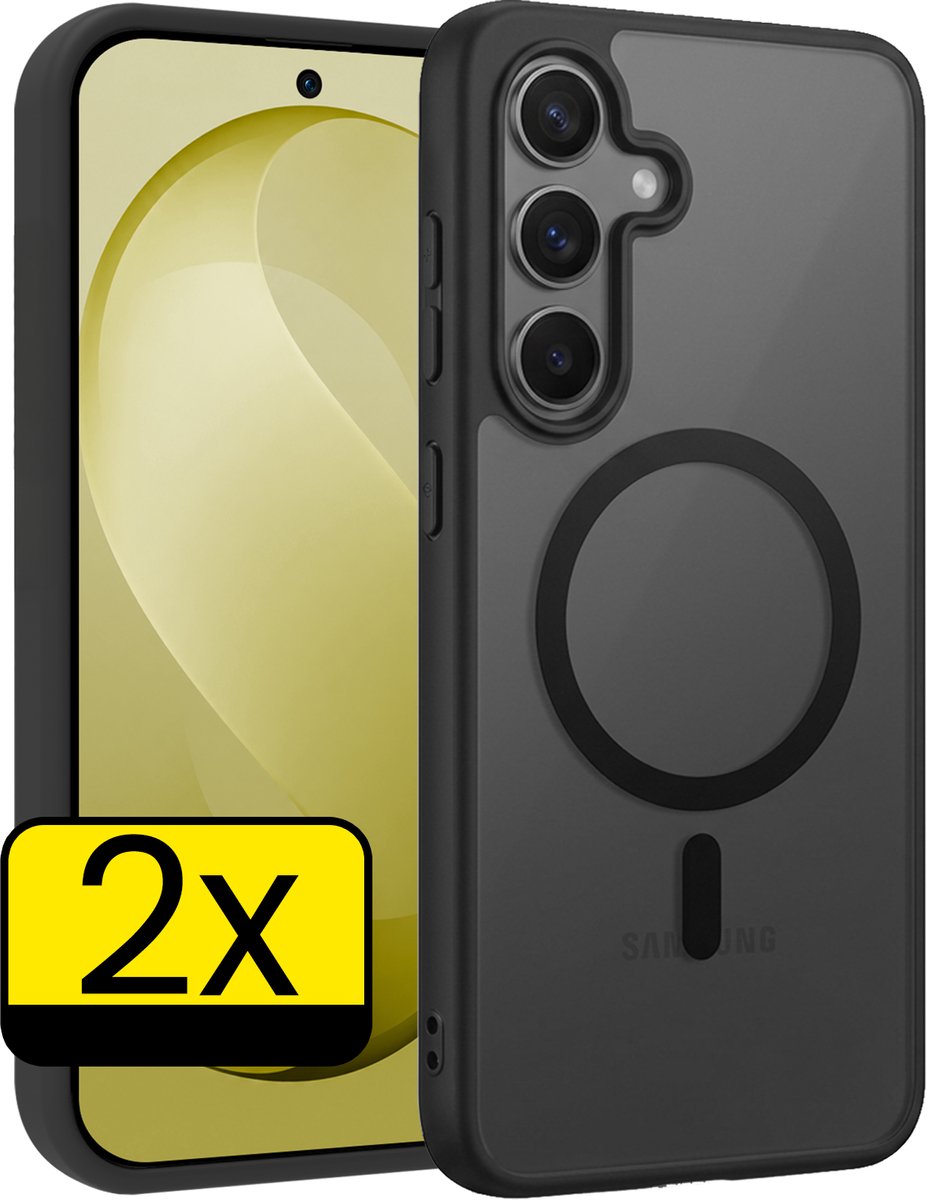 Hoesje - 2 Stuks - Geschikt voor Samsung Galaxy S26 FE - Magsafe Compatible - Sterk & Shockproof - Back Cover - Shock Proof Case - Telefoon Hoes - Telefoonhoesjes - Zwart