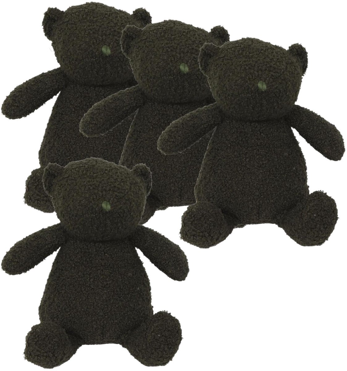 Luance Deurstopper Teddy - 4x - 1 kg - khaki groen - knuffelbeer - L13 x B11 x H21 cm