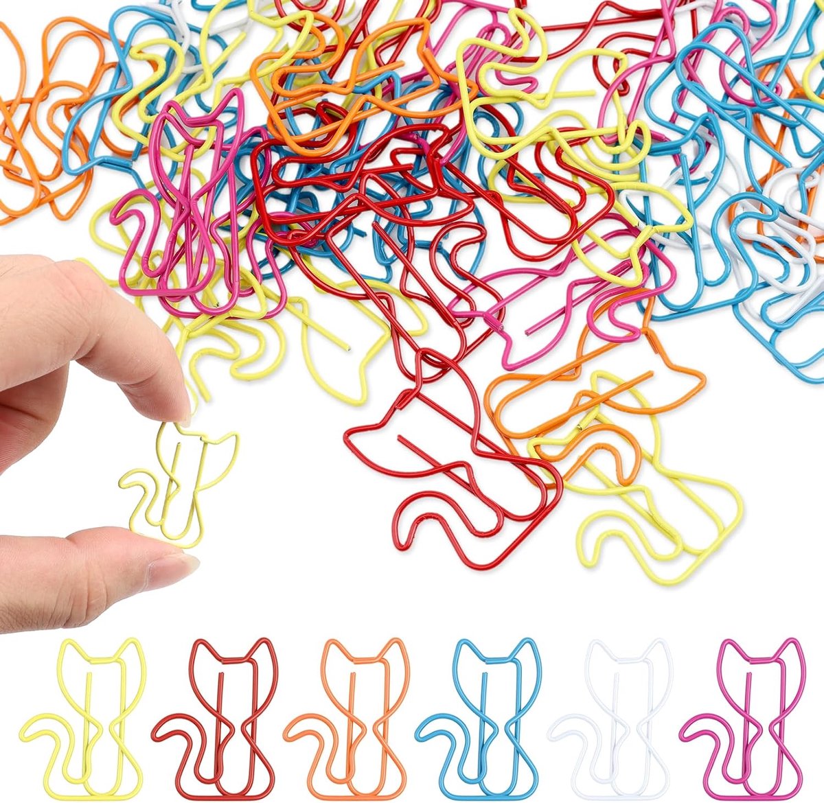 paperclip - Visitekaartjes houder - visitekaartjeshouder - fotomapje - naamkaartjes houder - plaknotitiemap - visite kaartjes houder - visitekaartje houder - 50 stuks - paperclips Meerkleurig - paperclip hartje - 2.5*3cm