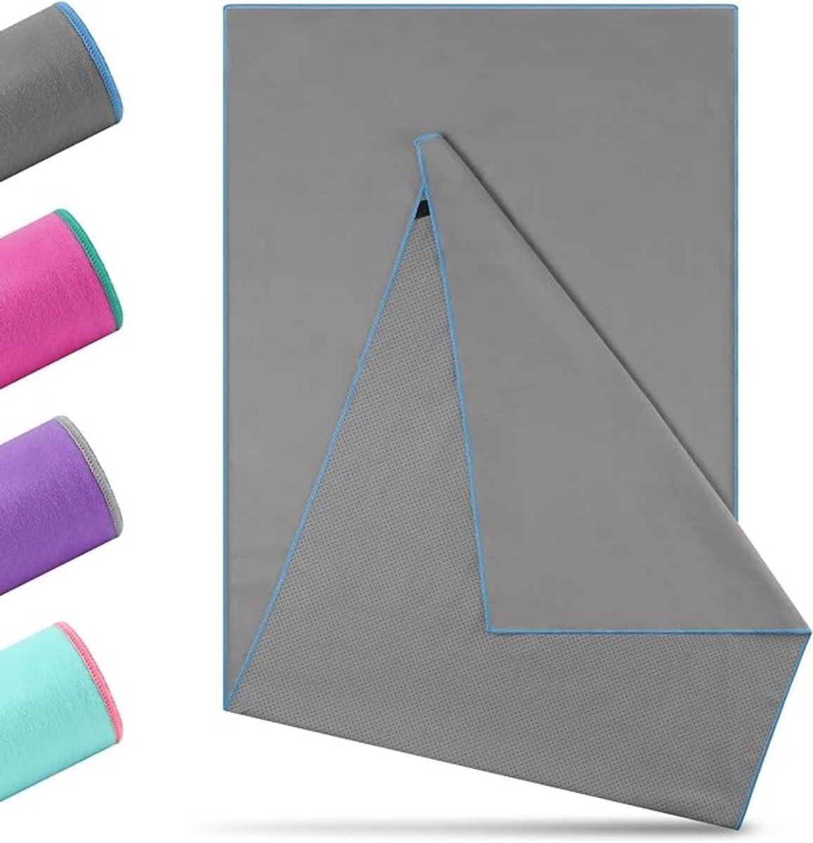 Antislip Yogahanddoek met Hoekbanden - 185x65 cm