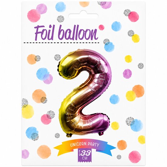 Folie Cijferballon 33 cm - Cijfer 2