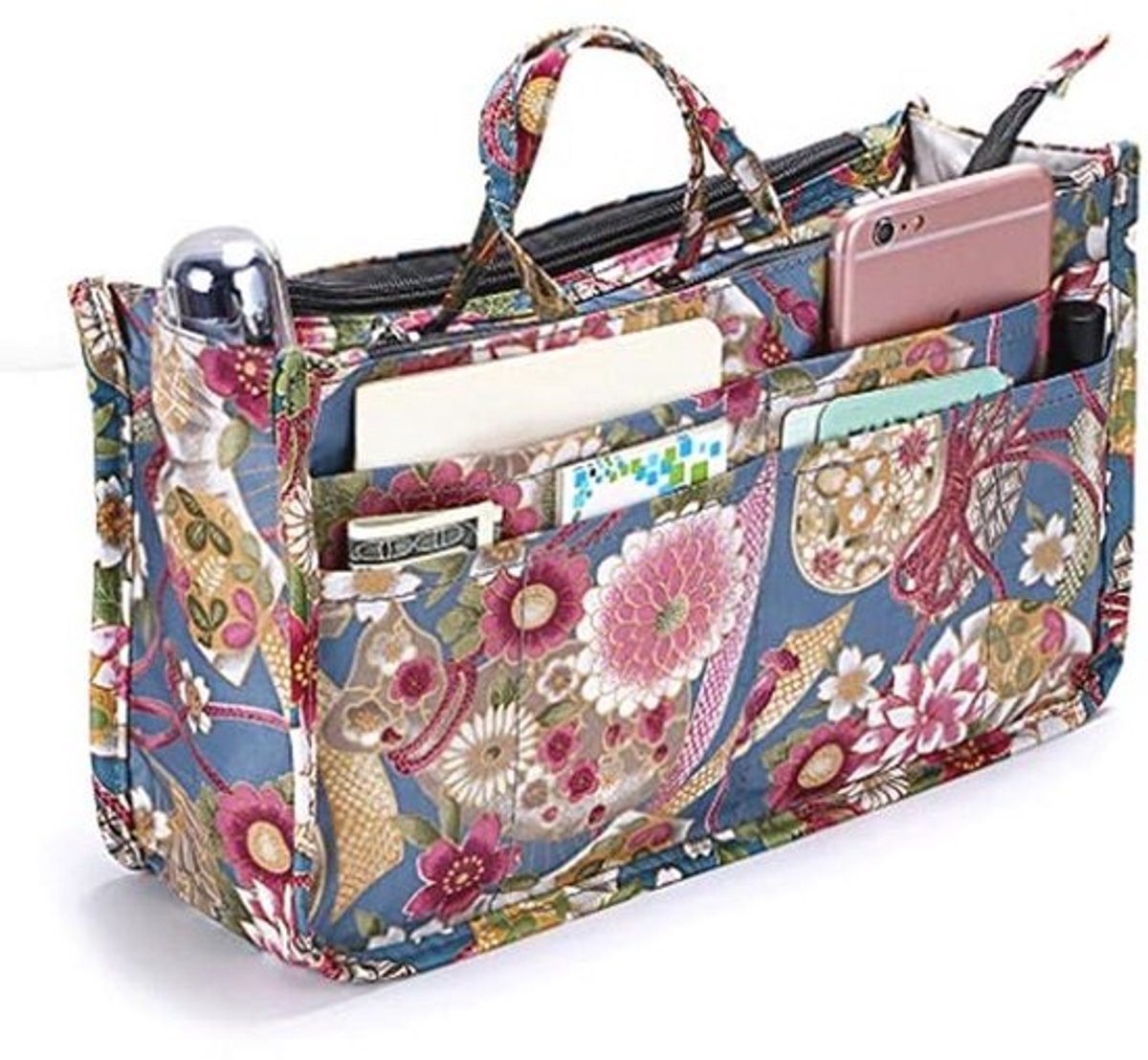 Handtas Organizer met 13 Zakken en Handvat - Ideaal voor Boodschappen