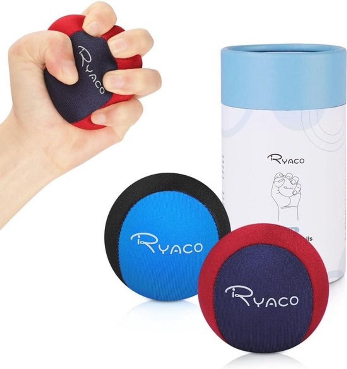 Anti-stressballen set voor handtherapie en revalidatie - 2 stuks