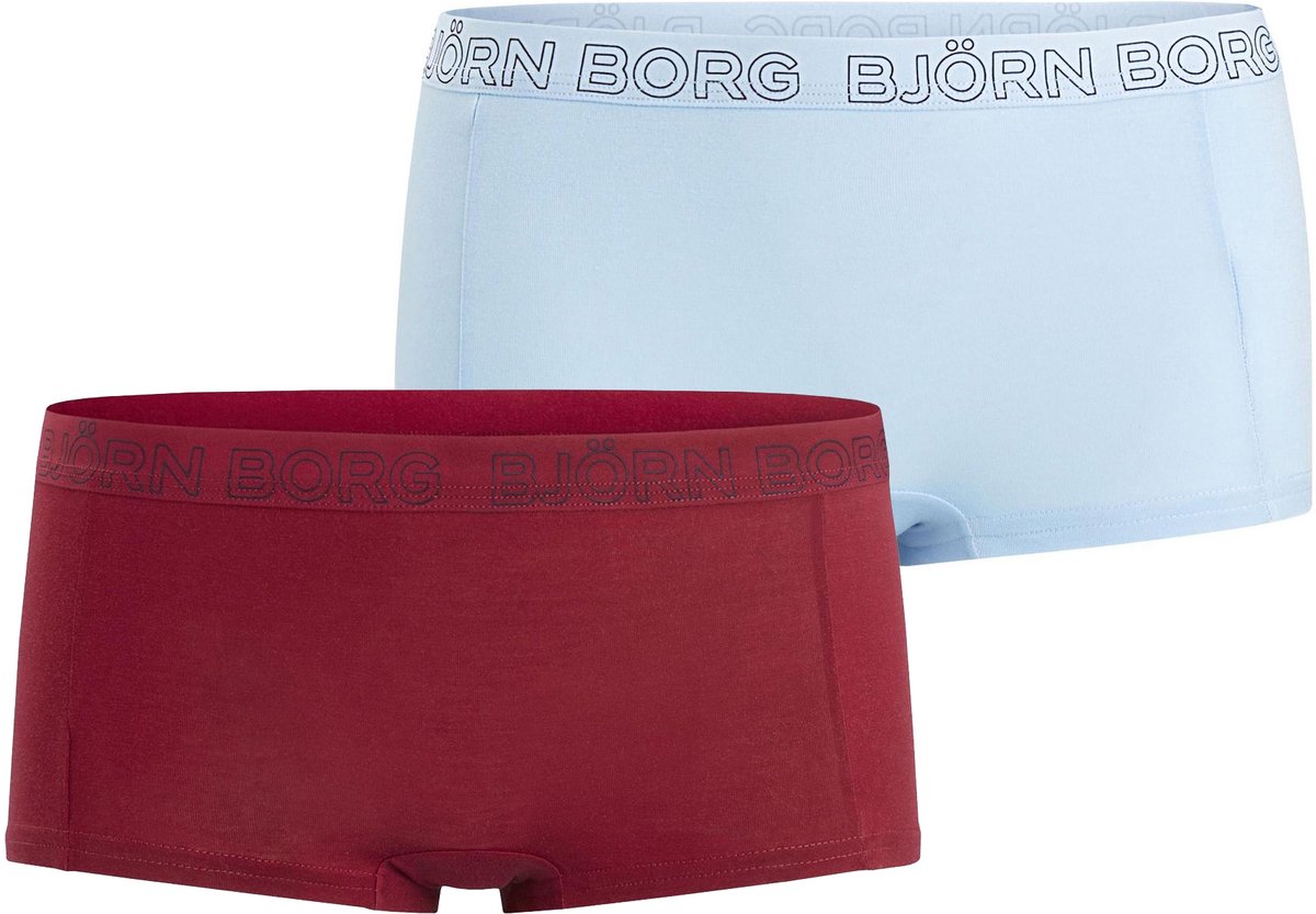 Björn Borg Seasonal Solids Tencel Minishorts - 2-pack Beet Red - Maat 42