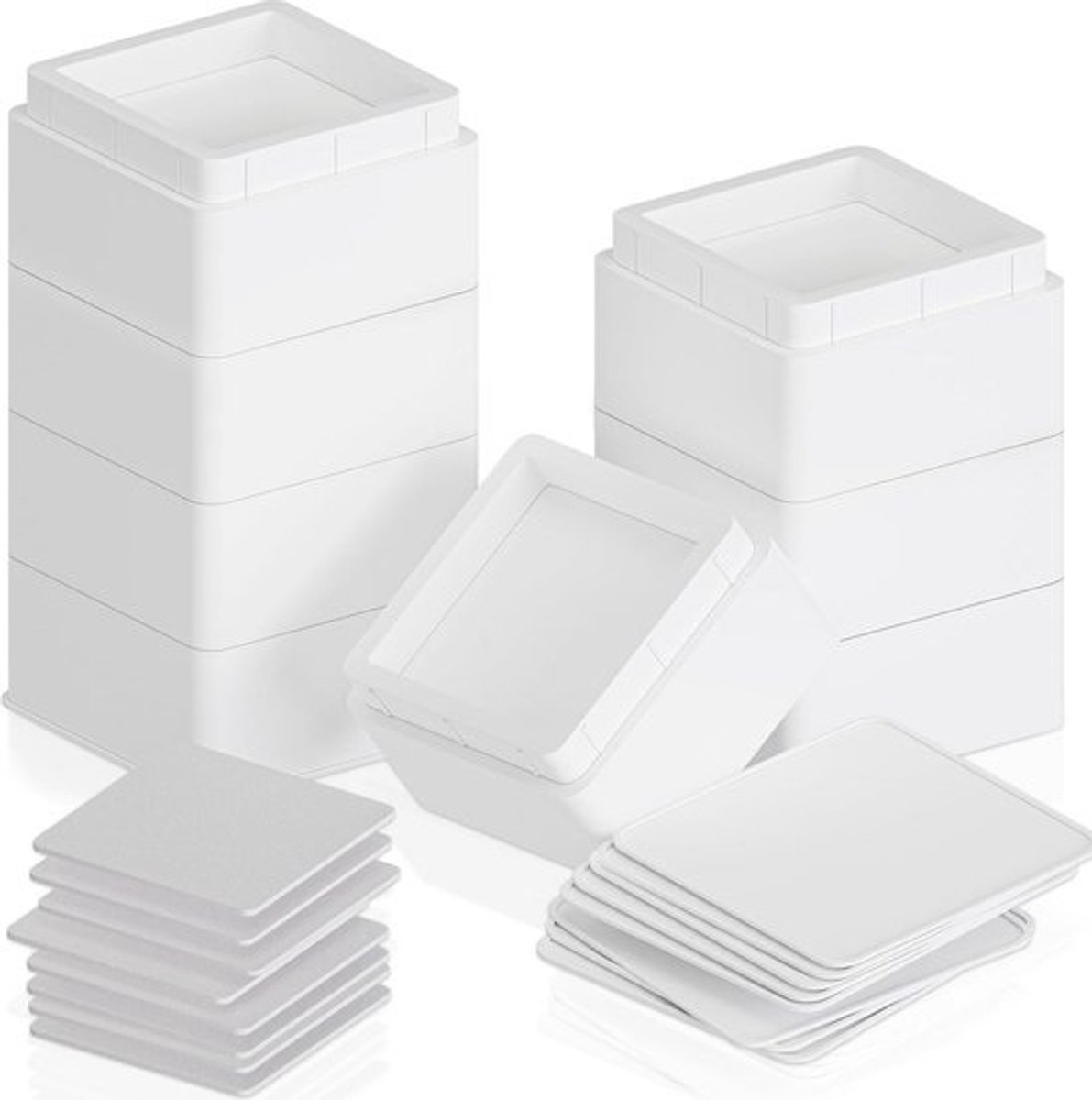 Verstelbare Meubelverhogers - 8-delige Set - Verhoog tot 25 cm voor Bed, Tafel, Stoel of Bank (Wit)