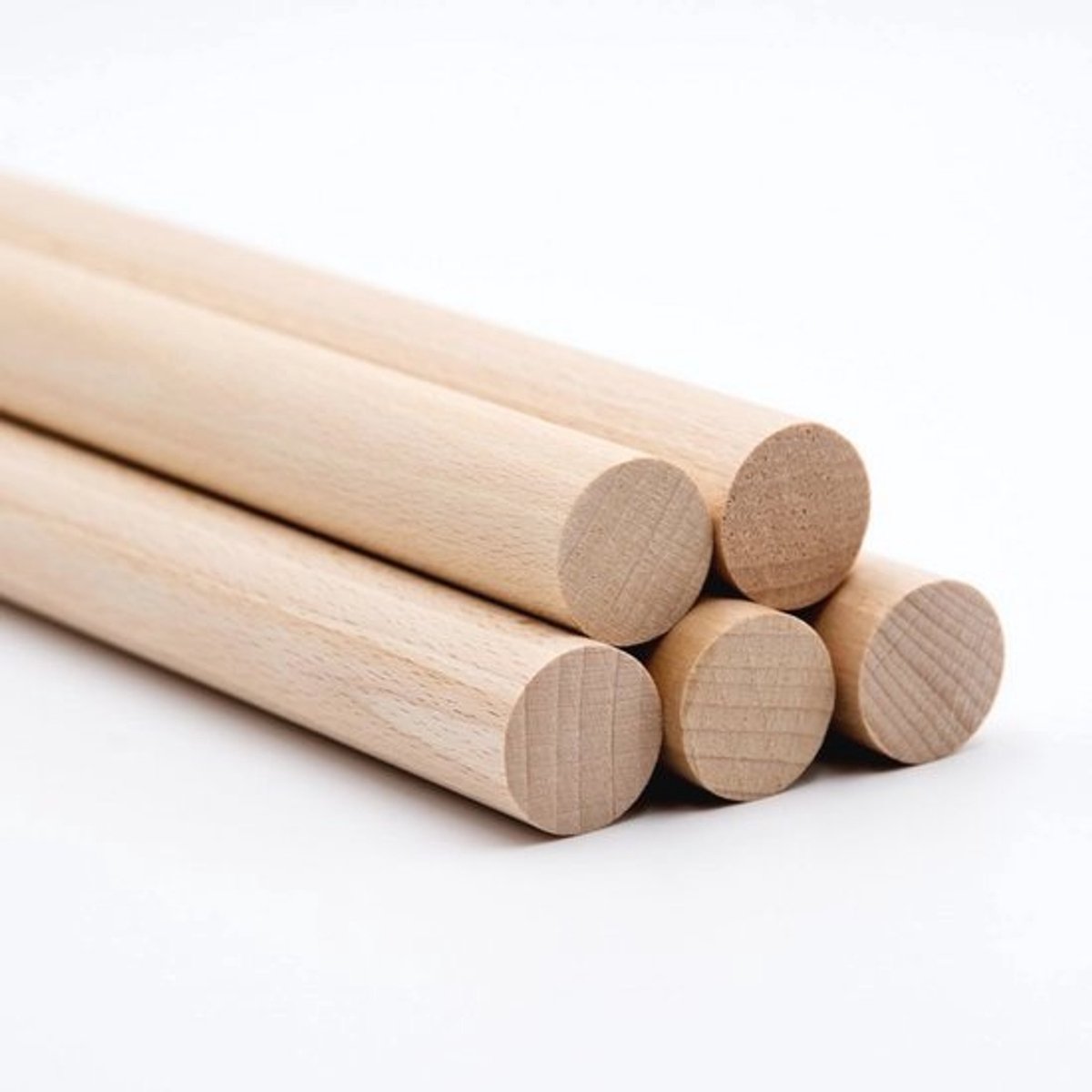 20 stuks ronde beukenhouten staaf 8 mm - 100 cm lange gladde houten stokken