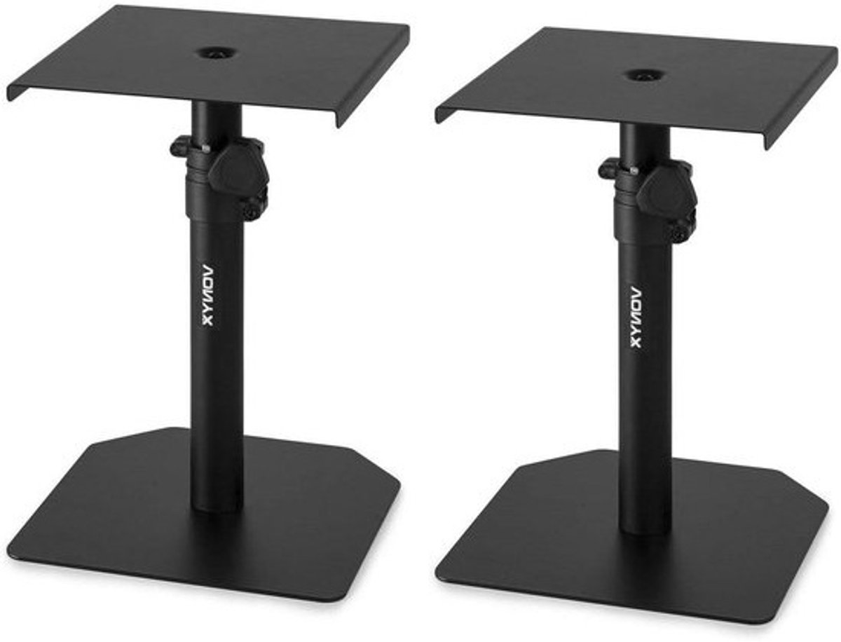 Studio Monitor Stands - Speaker Verhogers - Ideale Luisterhoogte - Verstelbare Hoogte - 34-49.5 cm - Zwart
