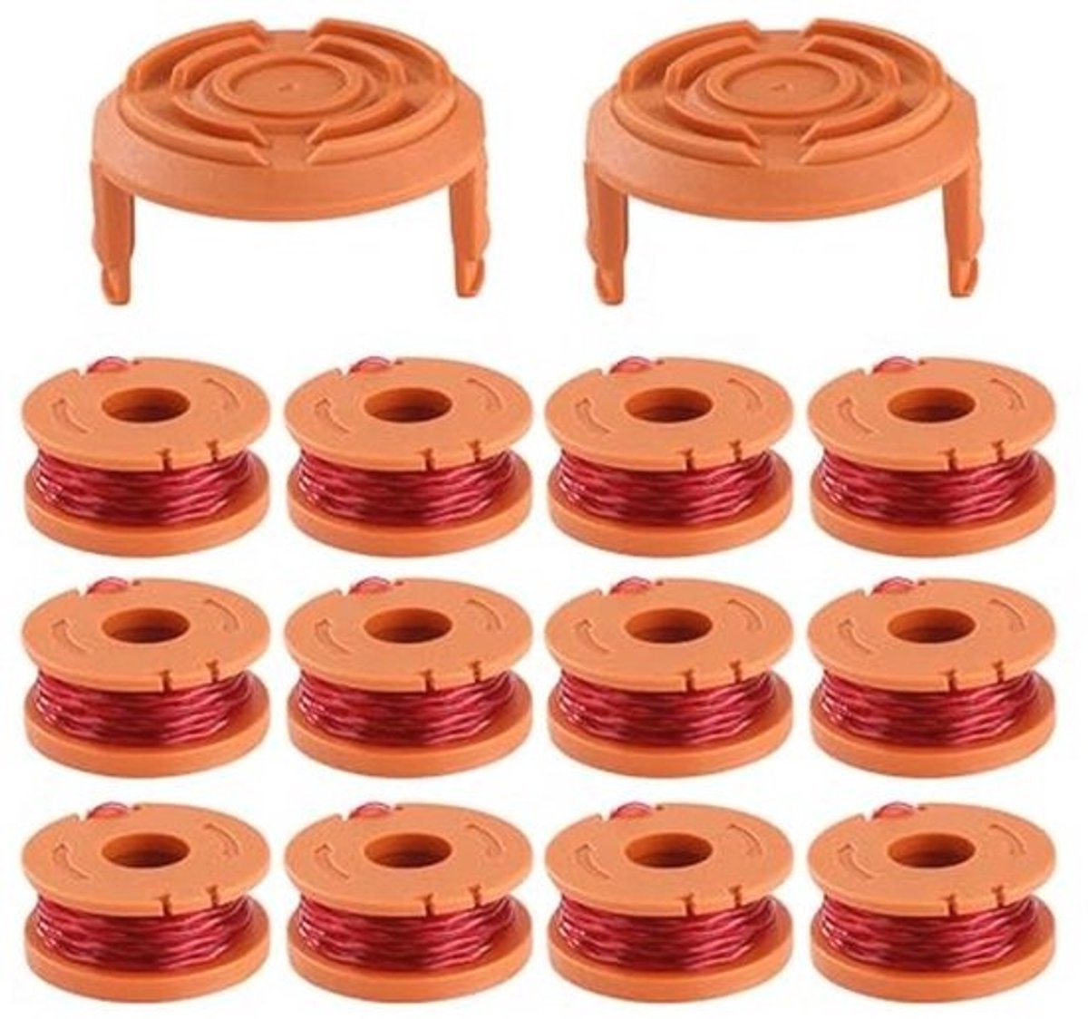 12 stuks grastrimmer spoelen en 2 trimmerspoelafdekkingen | Duurzame reservespoelen voor grastrimmers