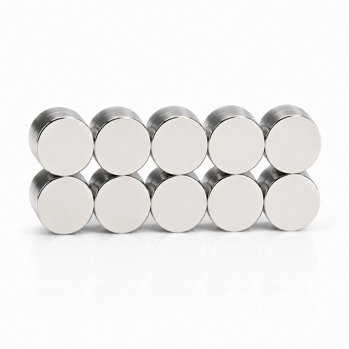 Kaiyaya - set van 20 neodymium schijfmagneten - sterkste N50 magneet - 8 x 2 mm - zilver nikkelcoating - voor whiteboard, koelkast en magneetbord