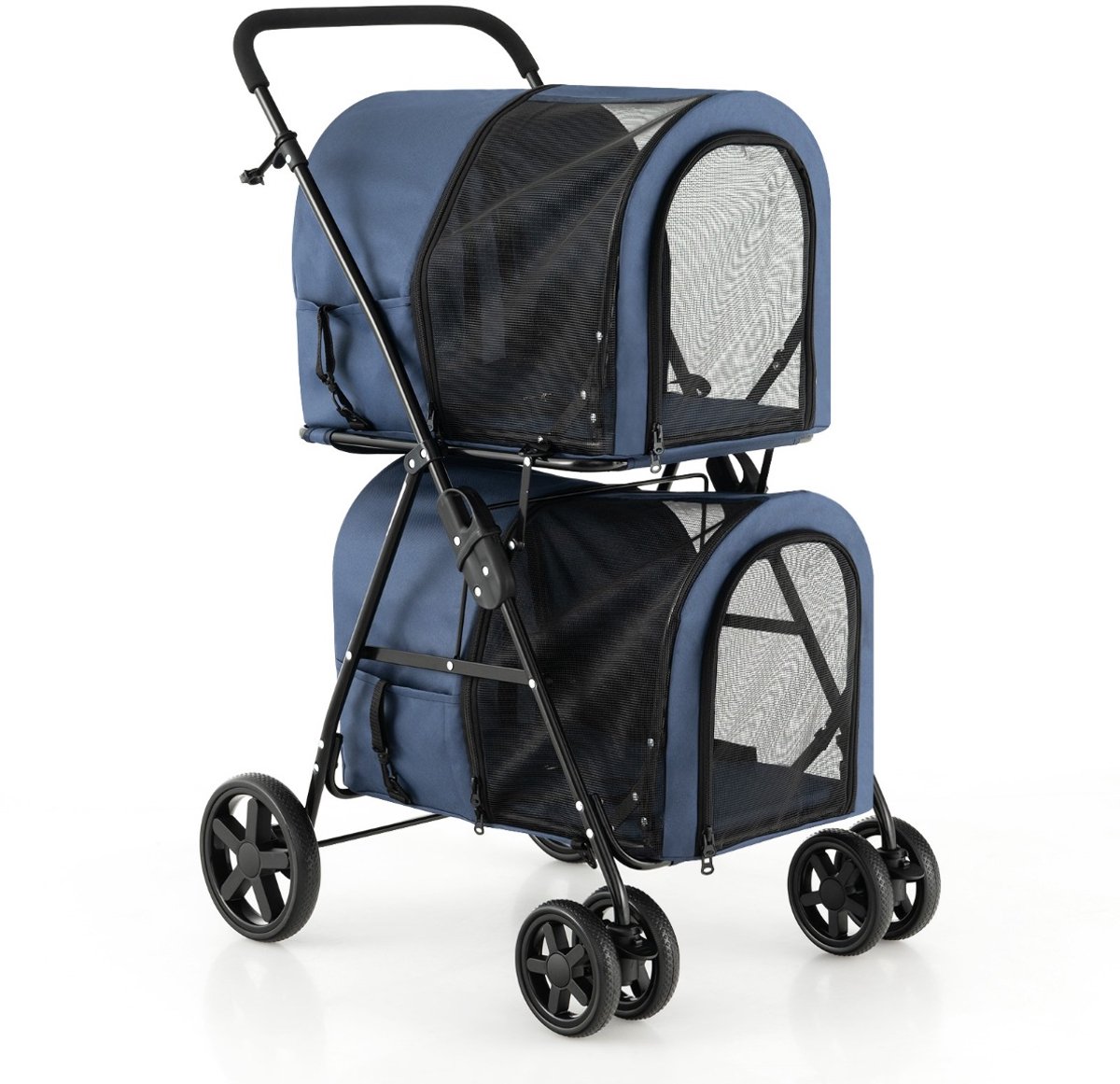 SureDeal® - Hondenproduct - Multifunctionele Kat - Hond Wandelwagen Laags - 51x68x107 cm - Marineblauw