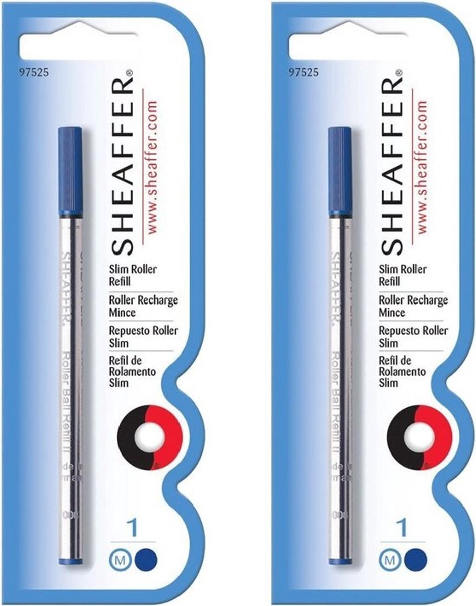 2x Rollerball Pen Navullingen Blauw Medium - Universele Slim Vulling