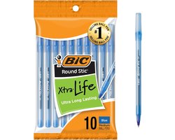 BIC Round Stic Xtra Life Balpennen - 1,0 mm - Blauw - 10 stuks
