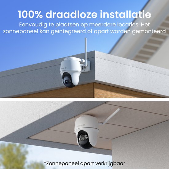 Reolink Argus PT Ultra, Eerste 4K Batterij Beveiligingscamera‘s Draadloos Buiten, 360° Pan Tilt Auto-Tracking, 8MP Kleuren Nachtzicht, 2.4/5 GHz Wi-Fi 6, Geen Abonnementen, Home Hub Compatibel van Merkloos — afbeelding 3