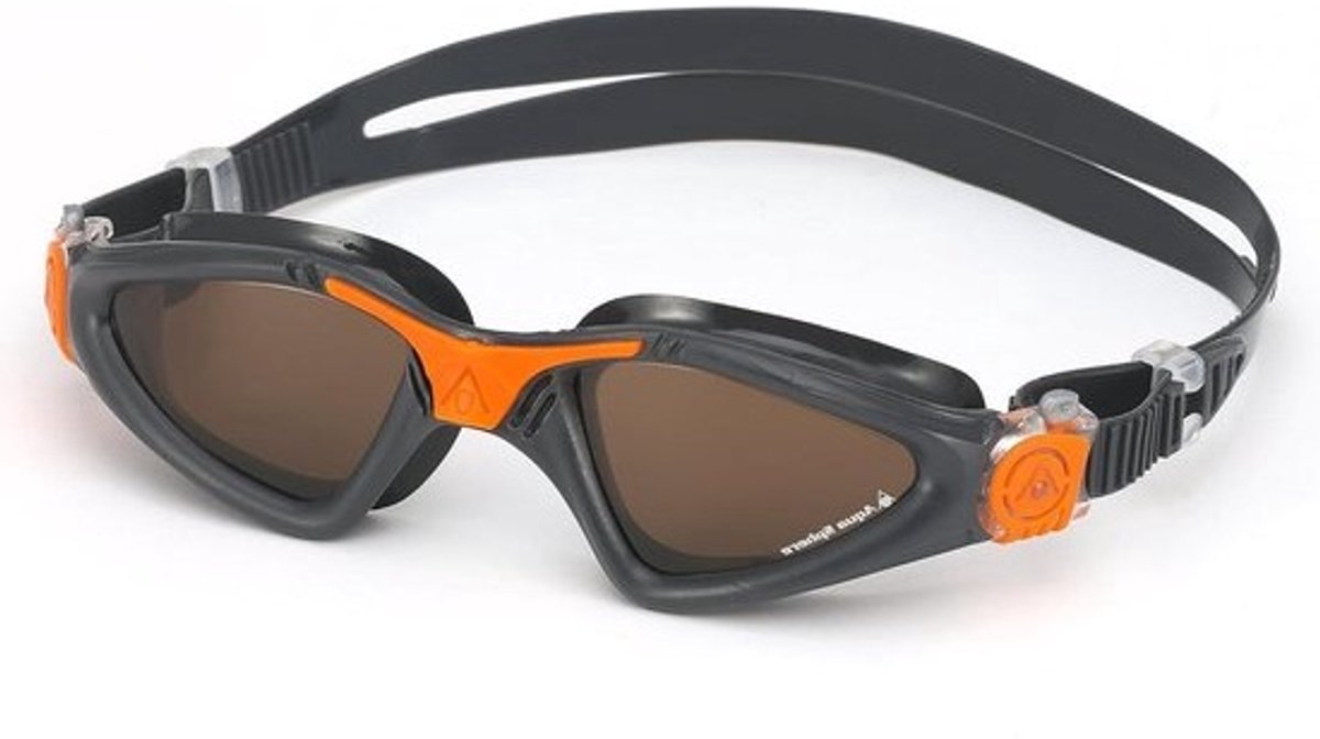 Zwembril Dames - Zwemmasker Zwemmen - Bescherming Ogen - Gepolariseerde Glazen - One Size - Grijs Oranje