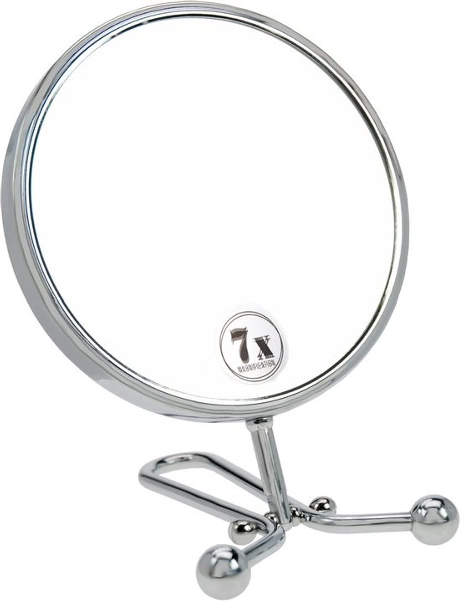 Compacte handspiegel - Make-up spiegel - Snel bijwerken - 10x vergroting - 29x17x2.5 cm - Zilver