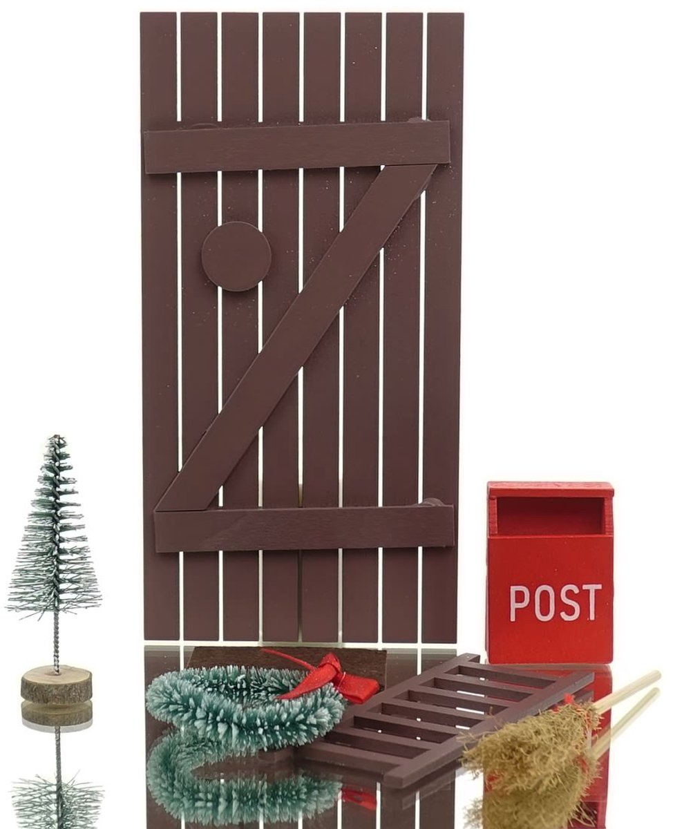 Gasper Kerstkabouterset Bruin 7-delig - Hout & kunststof